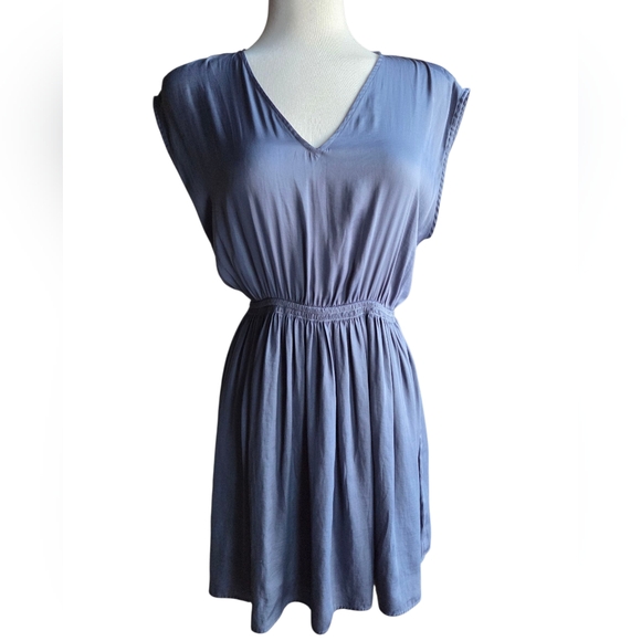LOFT Dresses & Skirts - LOFT Steel Blue Midi SunDress Women's Shell 100% Polyester Sz: MP
